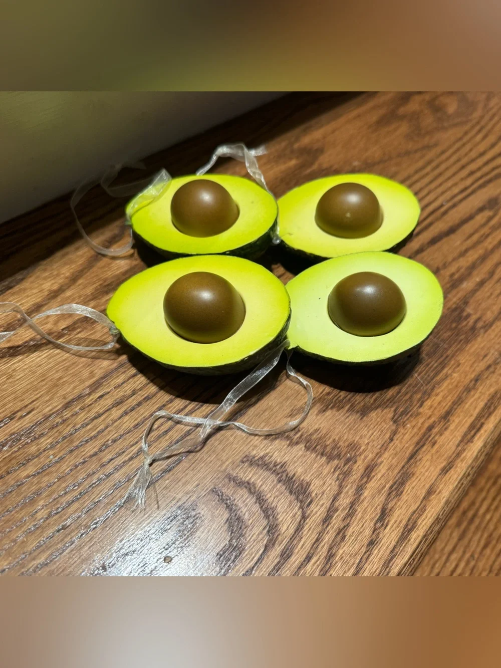 Set Of 4 Avocado Ornaments